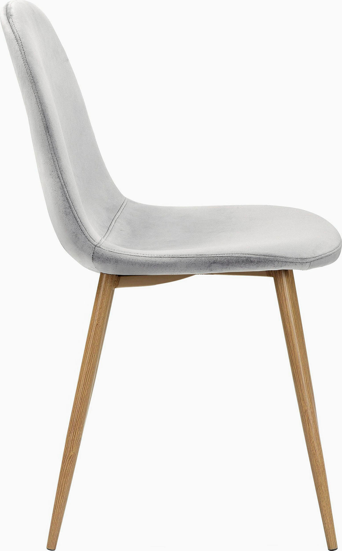 STUHL-SET Velours Grau  - Schwarz/Grau, Design, Textil/Metall (44/87/51cm) - MID.YOU