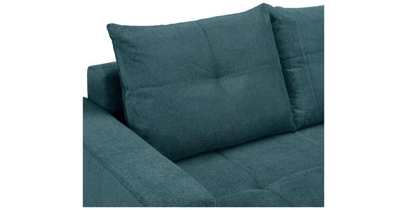 ECKSOFA  in Webstoff Petrol  - Petrol/Schwarz, KONVENTIONELL, Textil/Metall (292/192cm) - Carryhome