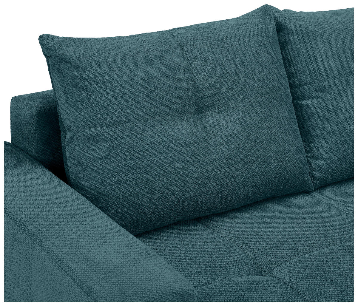 ECKSOFA Petrol Webstoff  - Petrol/Schwarz, KONVENTIONELL, Textil/Metall (292/192cm) - Carryhome