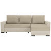 ECKSOFA Beige Flachgewebe, Struktur  - Beige/Schwarz, Design, Kunststoff/Textil (252/155cm) - Livetastic