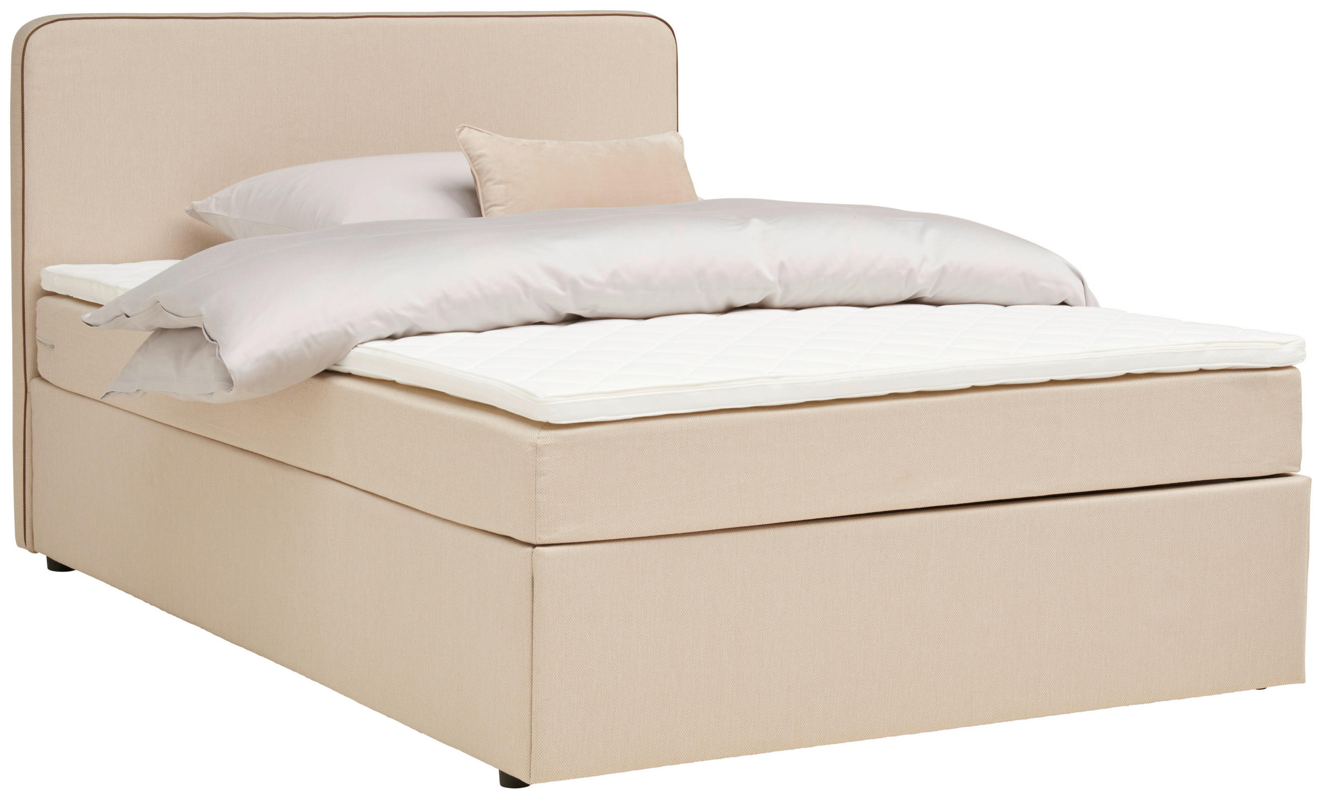 BOX-ÁGY 120/200 cm  bézs  - bézs, Konventionell, textil/fa (120/200cm) - P & B