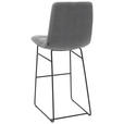 BARHOCKER in Textil Dunkelgrau  - Dunkelgrau/Schwarz, Design, Textil/Metall (52/122/66cm) - Dieter Knoll