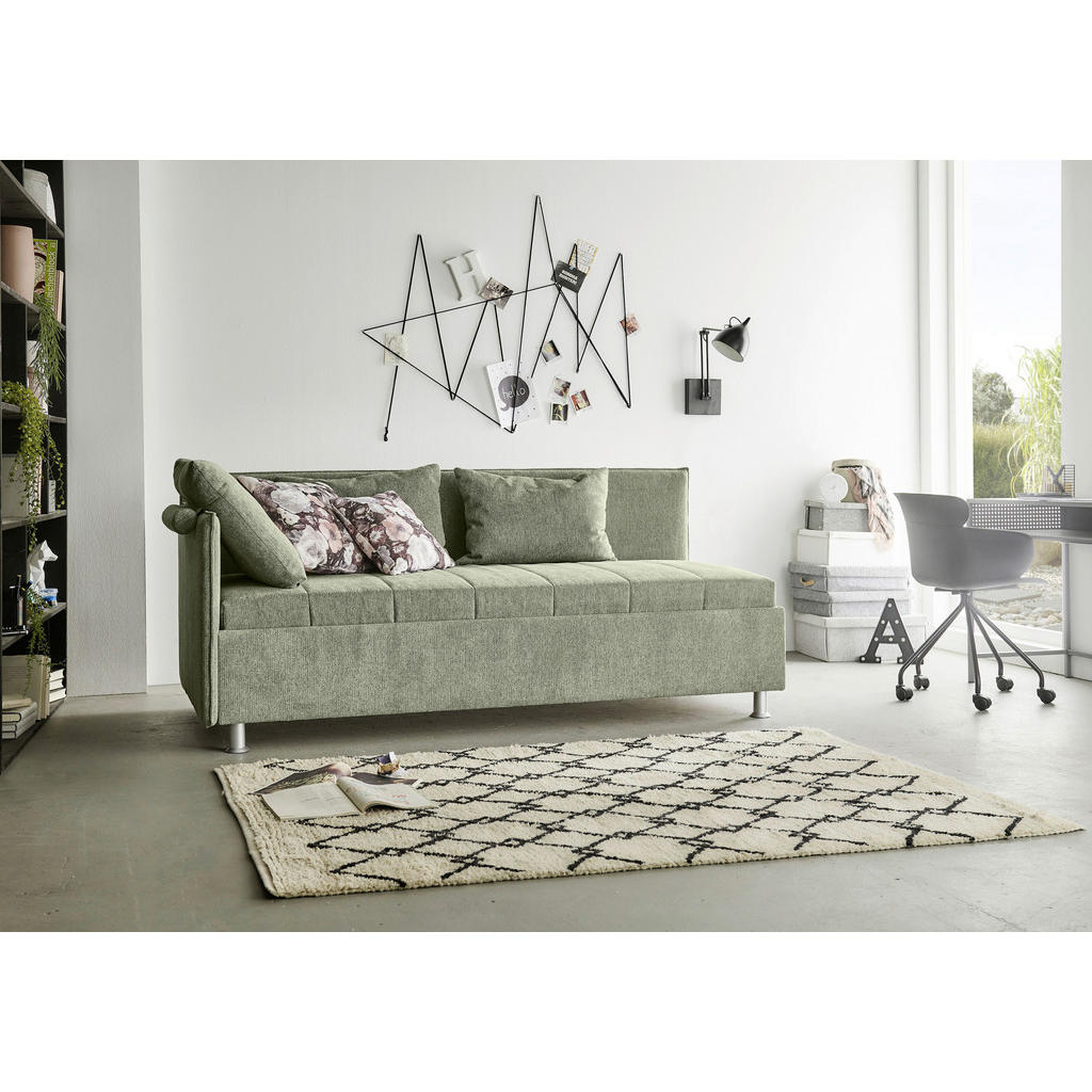 Thumbnail - Beldomo - Sleep Polsterliege, Hellgrün, Textil, furniert, H3, Höhe ca. 21 cm, 90x200 cm, Goldenes M, Made in EU, Bezug a...
