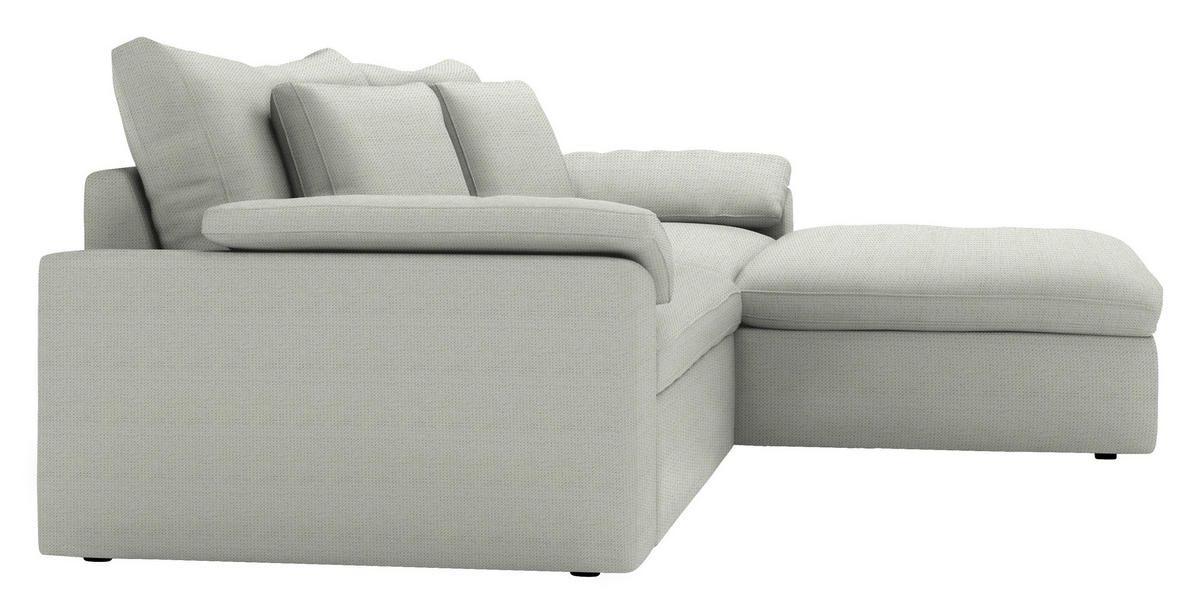 ECKSOFA  Chenille Naturfarben  - Schwarz/Naturfarben, Modern, Kunststoff/Textil (306/198cm) - Carryhome