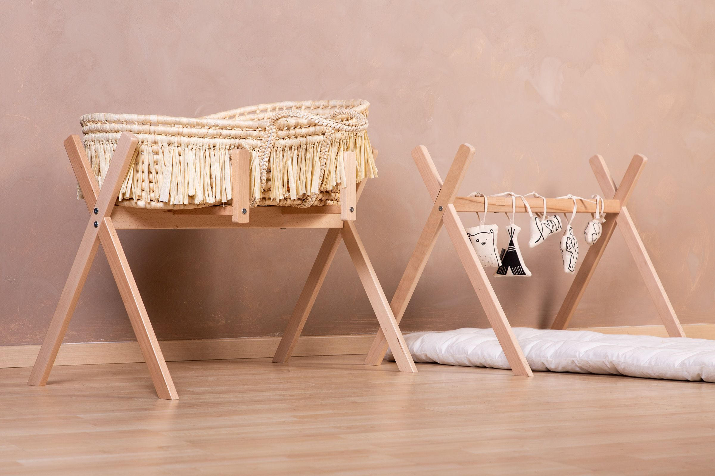 WIEGENGESTELL Tipi Stand  87/52/60 cm  - Buchefarben, Trend, Holz (87/52/60cm) - Childhome