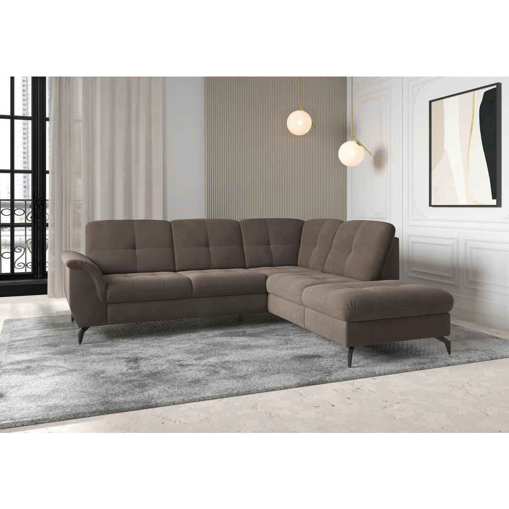 Sit & More ROHOVÁ SEDAČKA, textil, tmavohnedá