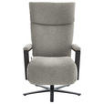 RELAXSESSEL in Textil Hellgrau  - Hellgrau/Schwarz, Design, Textil/Metall (68/117/85cm) - Cantus
