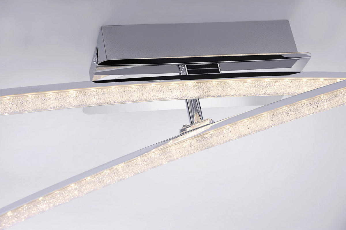 PLAFONIERĂ CU LED - culoare crom, Design, metal (80,5/80,5/10cm)