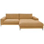ECKSOFA Badia Base in Feincord Gelb  293/207 cm  - Gelb/Schwarz, Design, Textil/Metall (293/207cm) - Dieter Knoll