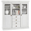 HIGHBOARD  in 143/145/45 cm  - Weiß/Kupferfarben, ROMANTIK / LANDHAUS, Glas/Holz (143/145/45cm) - Boxxx