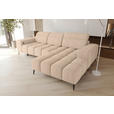 ECKSOFA Beige Flachgewebe Sitztiefenverstellung, Kopfteilverstellung, Rücken echt  - Beige/Schwarz, KONVENTIONELL, Kunststoff/Textil (273/171cm) - Carryhome