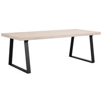 MATBORD i trä, metall 220/95/75 cm   - vit/svart, Klassisk, metall/trä (220/95/75cm) - Rowico