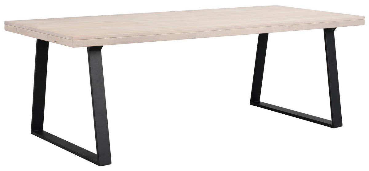 MATBORD i trä, metall 220/95/75 cm   - vit/svart, Klassisk, metall/trä (220/95/75cm) - Rowico