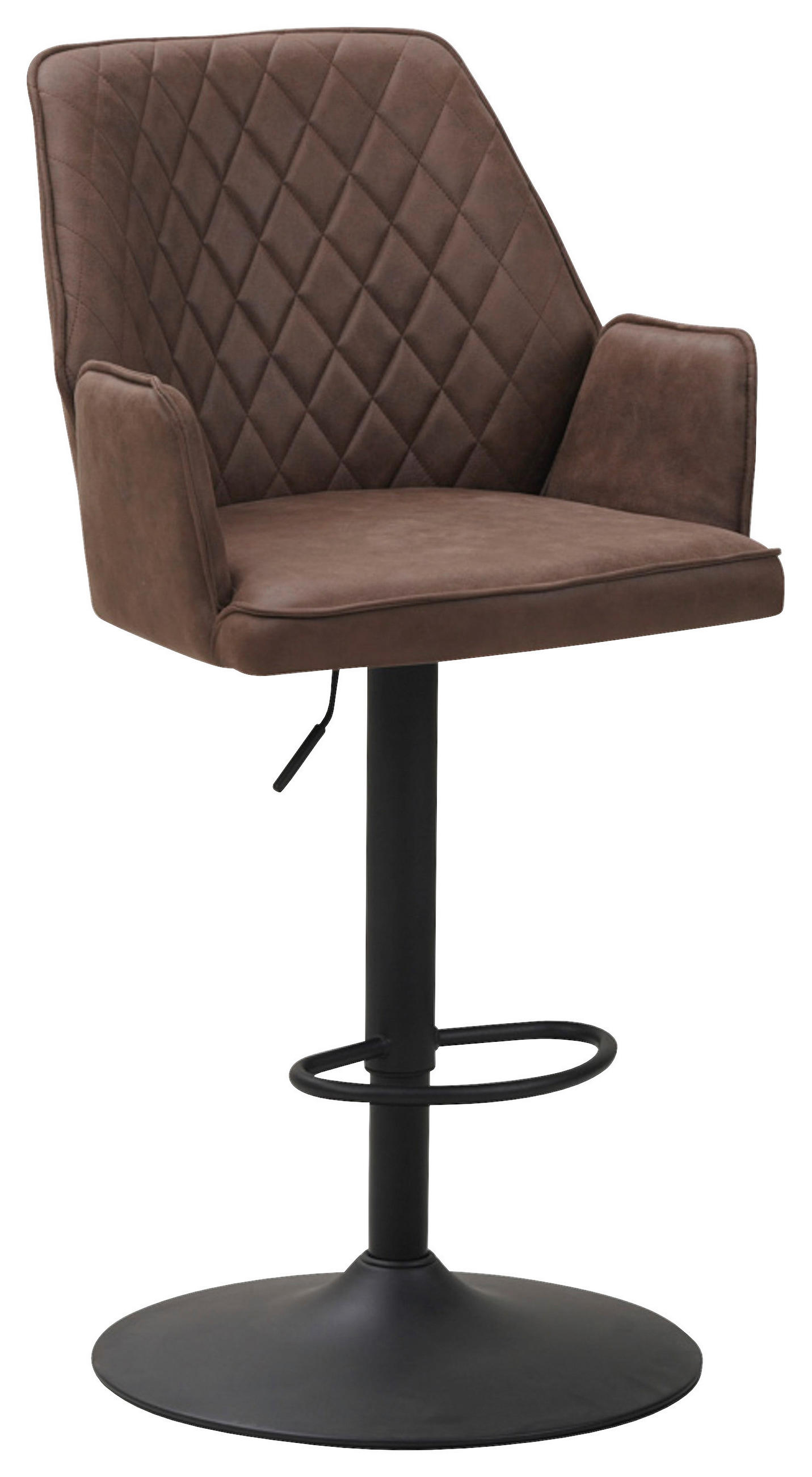 BARHOCKER Mikrofaser Taupe  - Taupe/Schwarz, KONVENTIONELL, Textil/Metall (42/114/52cm) - MID.YOU