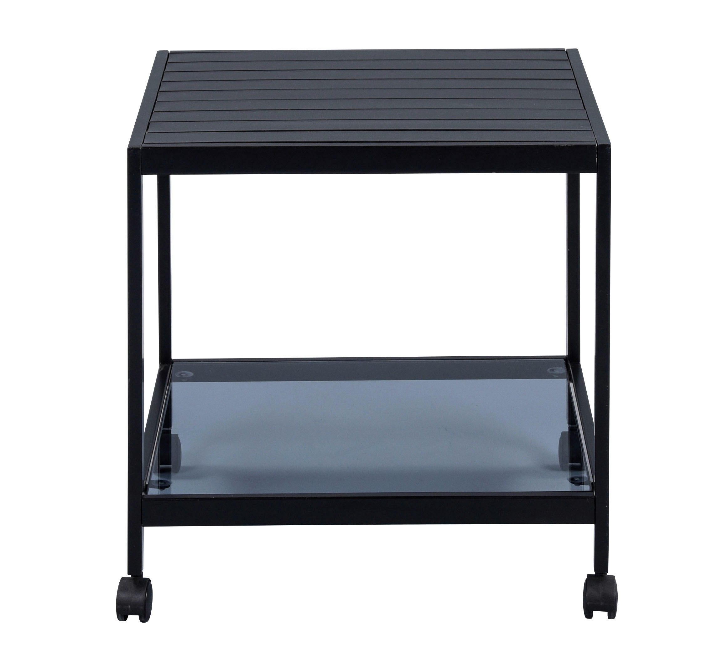 BEISTELLTISCH in Metall, Glas 50/50/50 cm  - Schwarz, KONVENTIONELL, Glas/Metall (50/50/50cm) - Livetastic