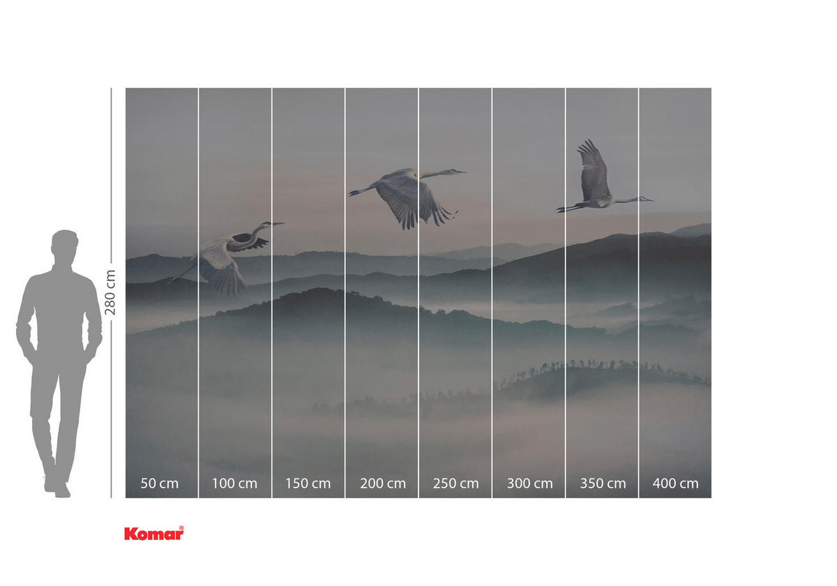 FOTOTAPETE - Blau/Weiß, Trend, Papier (400/280cm) - Komar