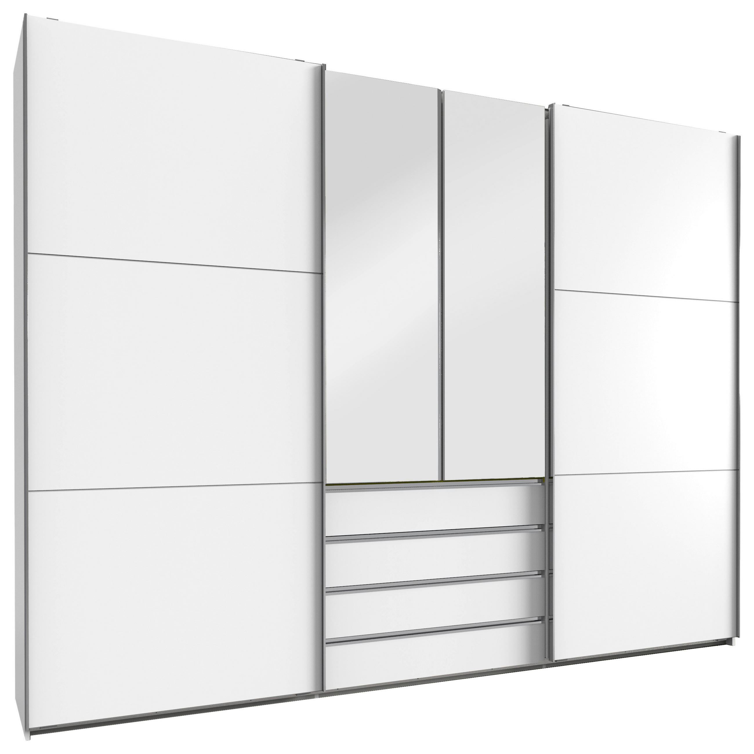 MID.YOU SCHWEBETÜRENSCHRANK Weiß, Silber 300cm × 65cm × 236cm