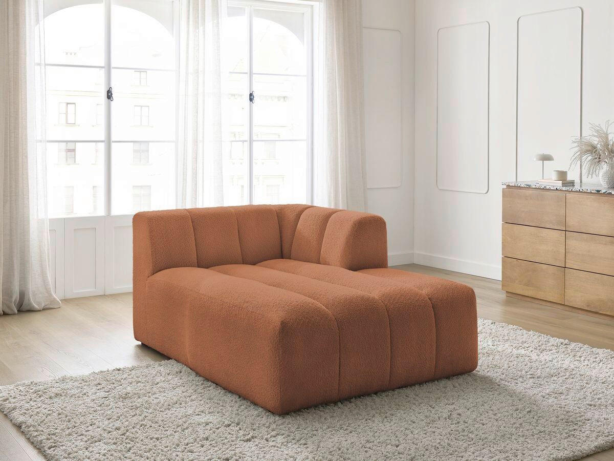 SOFAELEMENT ANNECY Bouclé Orange  - Schwarz/Orange, MODERN, Kunststoff/Textil (120/72/170cm)