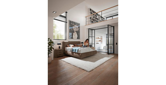 BOXSPRINGBETT 180/200 cm in Braun - Schwarz/Braun, Design, Kunststoff/Textil (180/200cm) - Johann Jakob