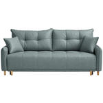 SCHLAFSOFA  in Chenille Mintgrau  - Mintgrau/Buchefarben, Design, Holz/Textil (217/97/101cm) - Carryhome