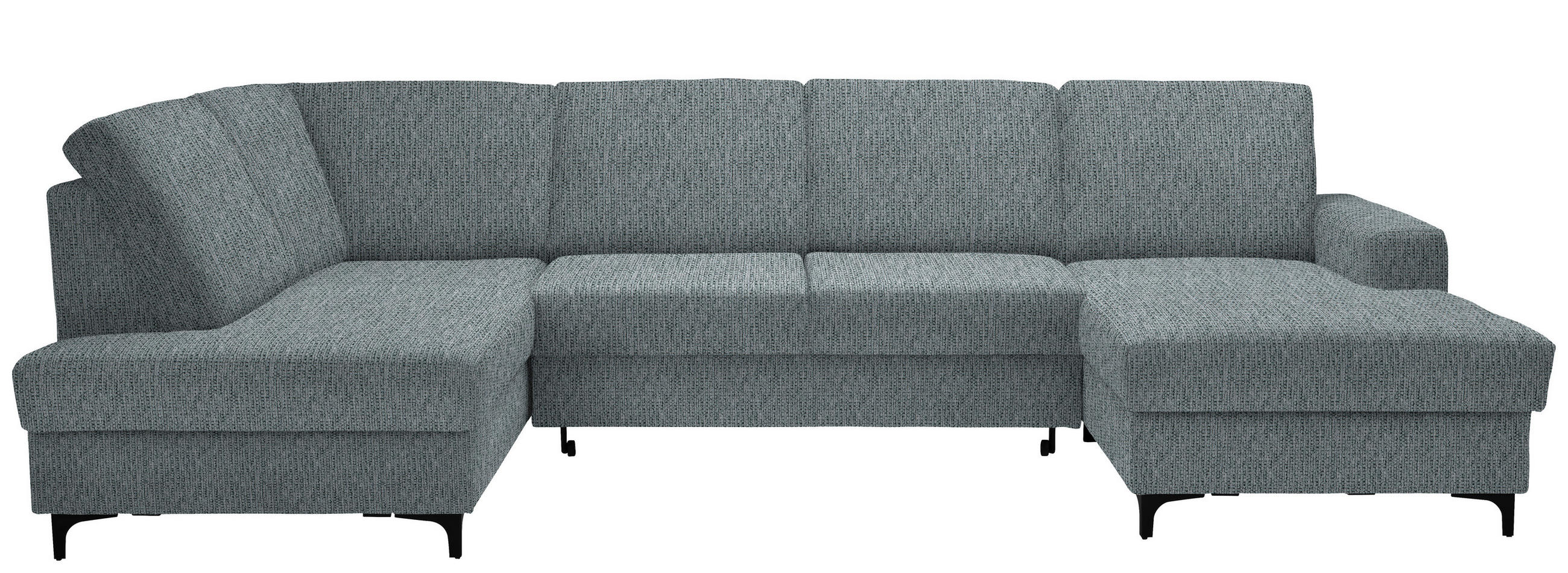 WOHNLANDSCHAFT in Webstoff Grau  - Schwarz/Grau, Konventionell, Textil/Metall (185/317/167cm) - Stylife