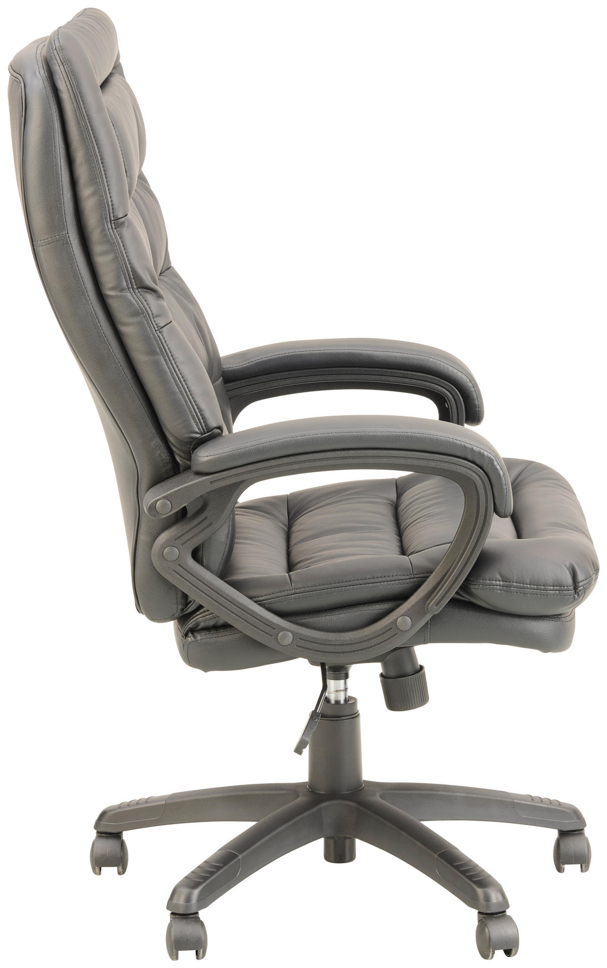 KANCELÁRSKE KRESLO, vzhľad kože, čierna - čierna, Modern, textil/plast (67/113-122.5/78cm) - MID.YOU