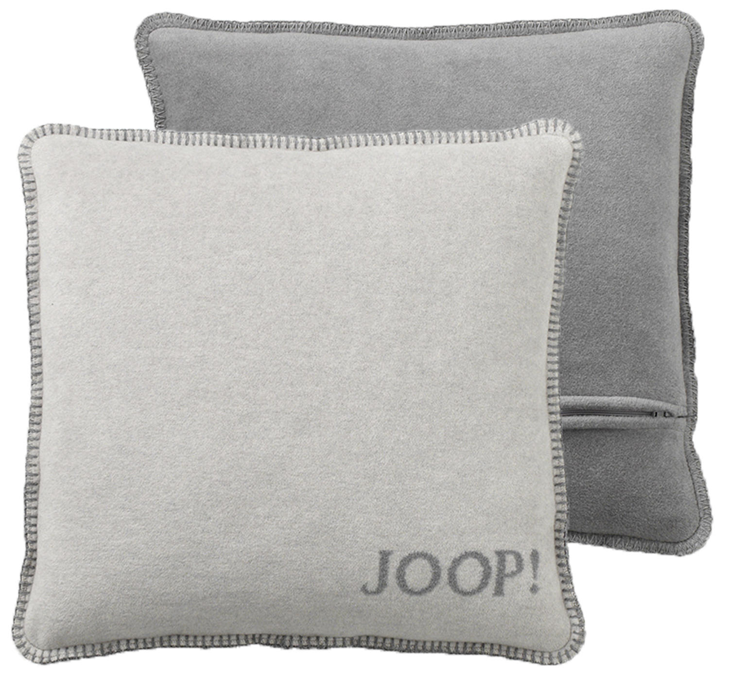 KISSENHÜLLE Uni Doubleface 50/50 cm - Hellgrau/Graphitfarben, Basics, Textil (50/50cm) - Joop!