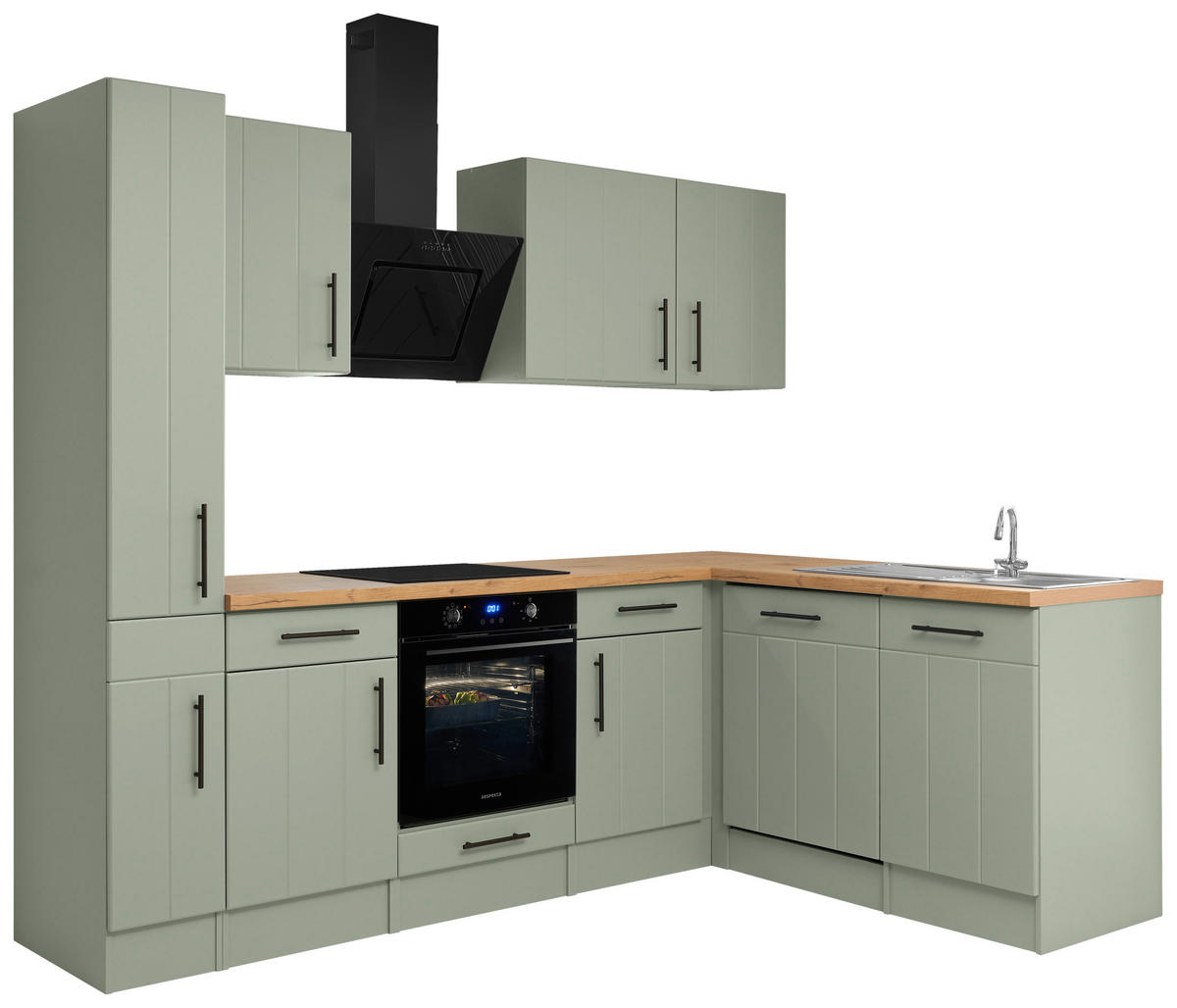 HÖRNKÖK 250/172 cm  i vildek, vassgrön  - vassgrön/vildek, Trend, metall/trämaterial (250/172cm) - Respekta