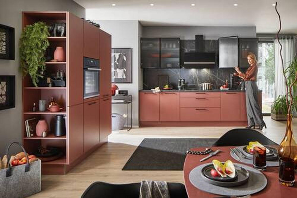 EINBAUKÜCHE Scala  - Rosa, Design, Holzwerkstoff - Moderano