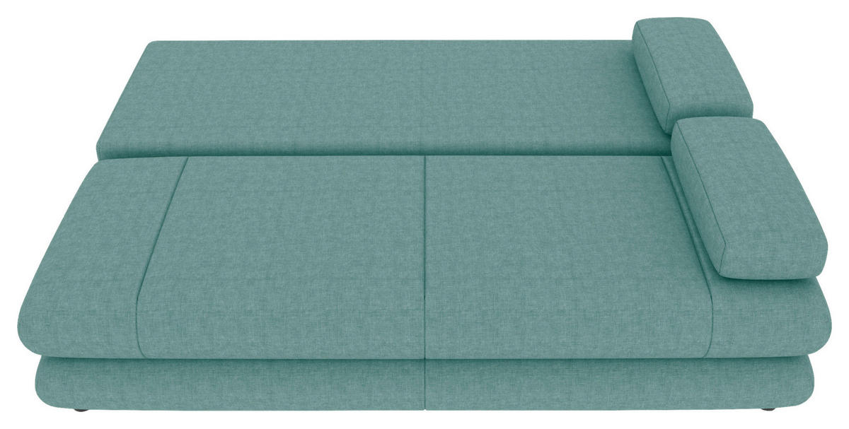 SCHLAFSOFA  mit Liegefunktion, Rücken echt Mikrofaser Mintgrün  - Schwarz/Mintgrün, KONVENTIONELL, Kunststoff/Textil (212/93/90cm) - Carryhome