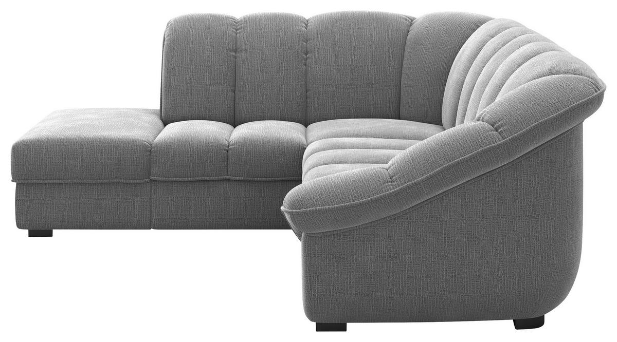 ECKSOFA Anthrazit Chenille Bettkasten, Schlaffunktion, Rücken echt  - Anthrazit/Schwarz, KONVENTIONELL, Kunststoff/Textil (222/260cm) - Welnova