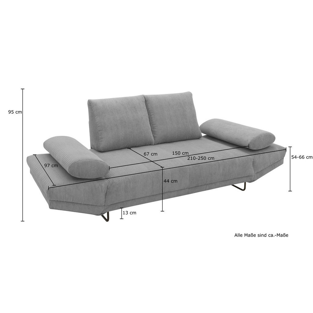Thumbnail - Mid.you Schlafsofa, Dunkelgrün, Textil, Uni, 2-Sitzer, 210x95x97 cm, FSC Mix, Made in EU, Liegefunktion, Schlafen auf Si...
