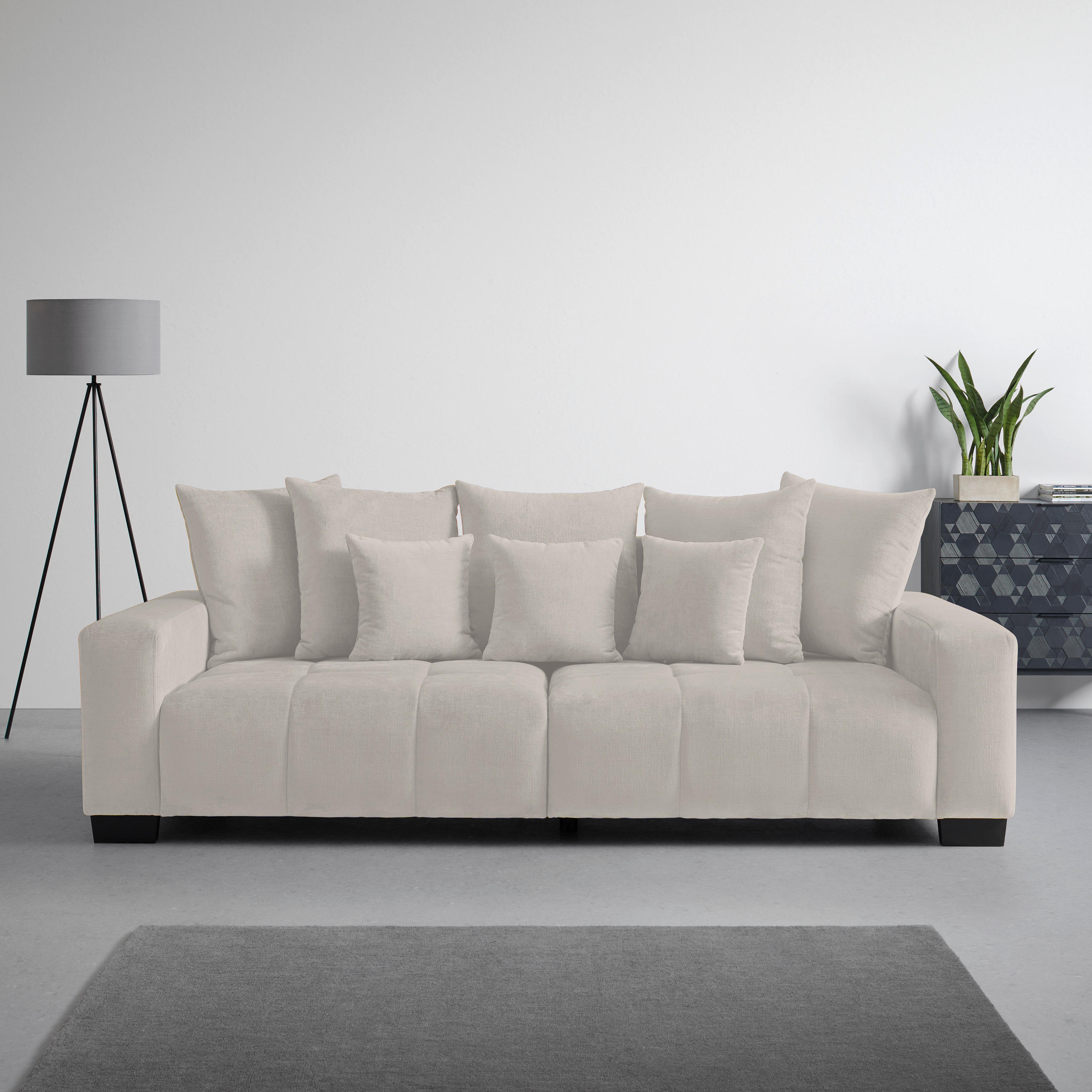 BIG SOFFA i cremefärgad  - svart/cremefärgad, Modern, trä (246/93/124cm) - MID.YOU