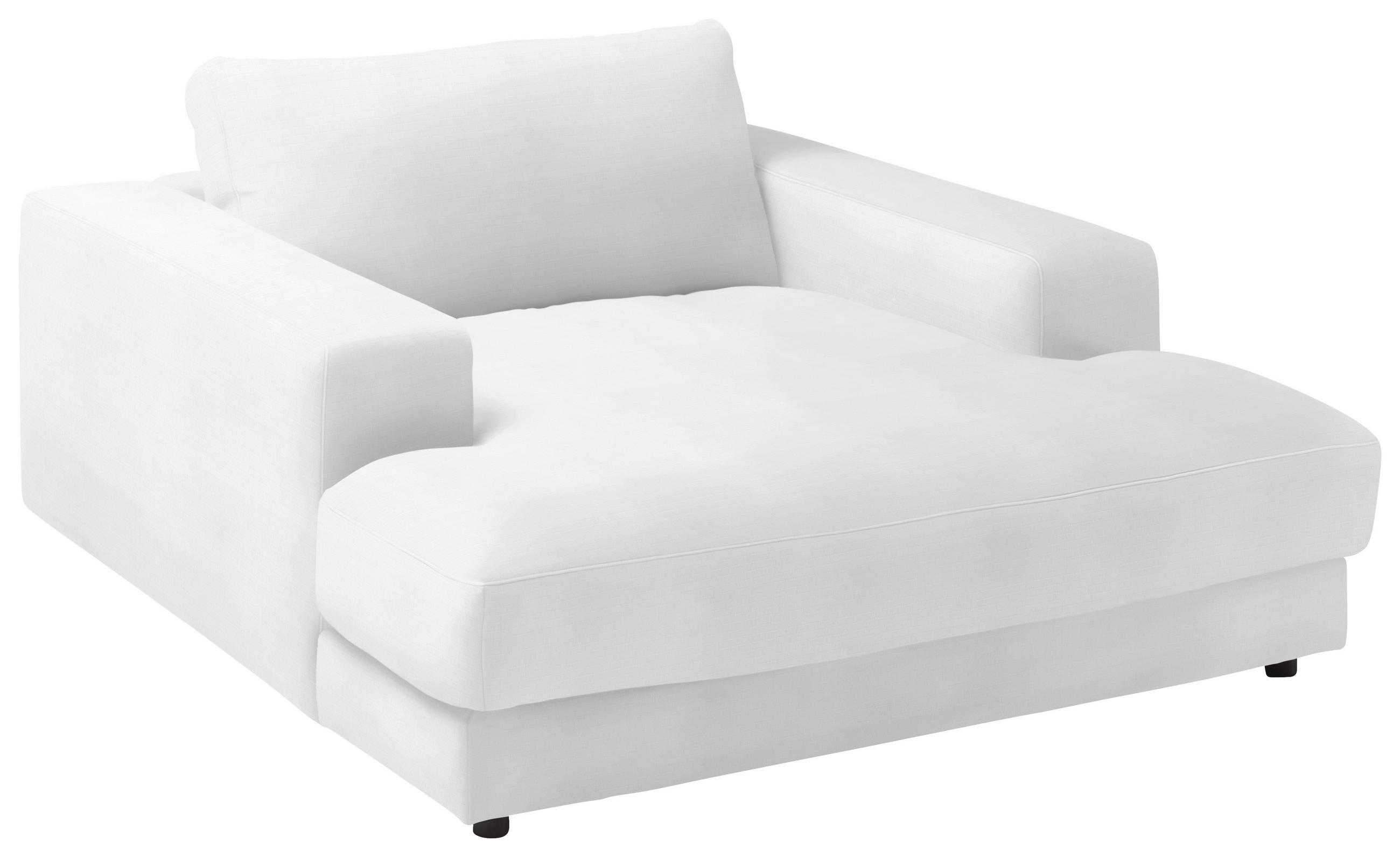 XXL-SESSEL in Chenille Weiss  - Weiss/Schwarz, Design, Kunststoff/Textil (150/86/170cm) - Lomoco
