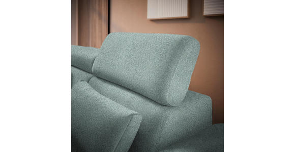 ECKSOFA in Velours Mintgrün  - Schwarz/Mintgrün, Design, Textil/Metall (264/299cm) - Novel