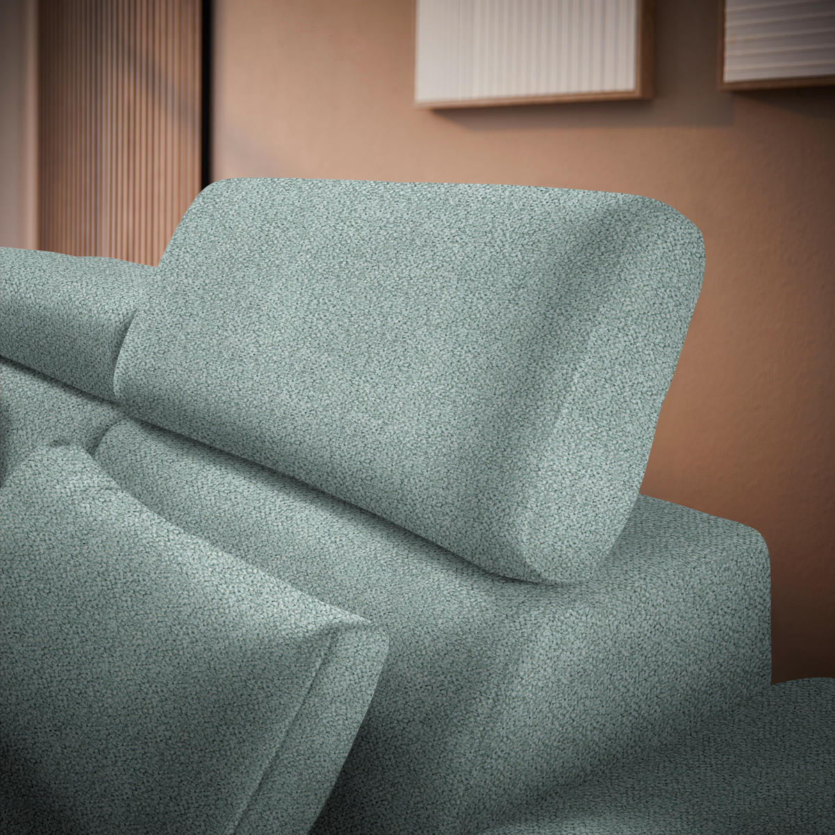ECKSOFA Mintgrün Velours  - Schwarz/Mintgrün, Design, Textil/Metall (264/299cm) - Novel