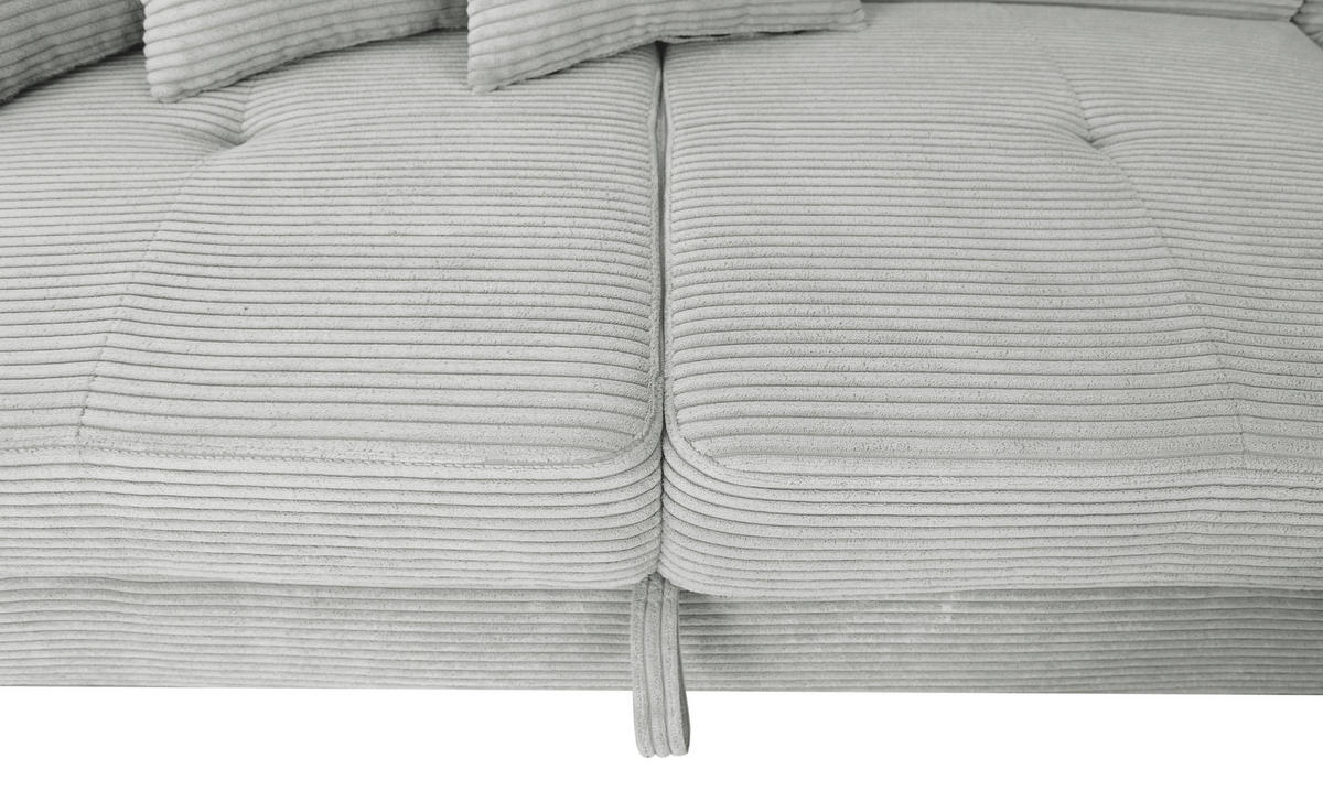 ECKSOFA in Cord Grau  - Silberfarben/Grau, Design, Textil/Metall (257/226cm) - Xora