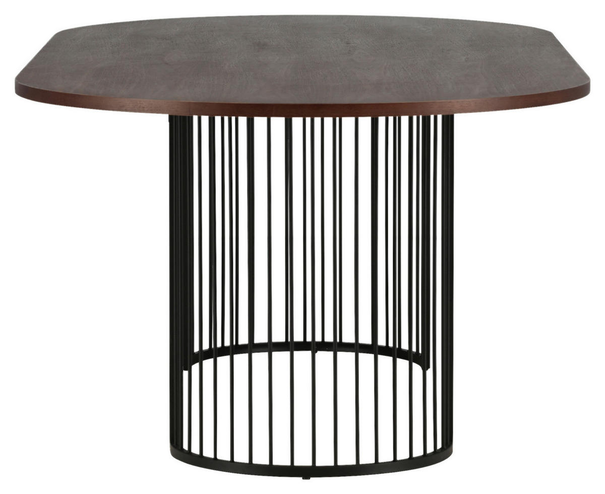 ESSTISCH in Metall, Holzwerkstoff 220/110/75 cm  - Dunkelbraun/Schwarz, Design, Holzwerkstoff/Metall (220/110/75cm) - Livetastic