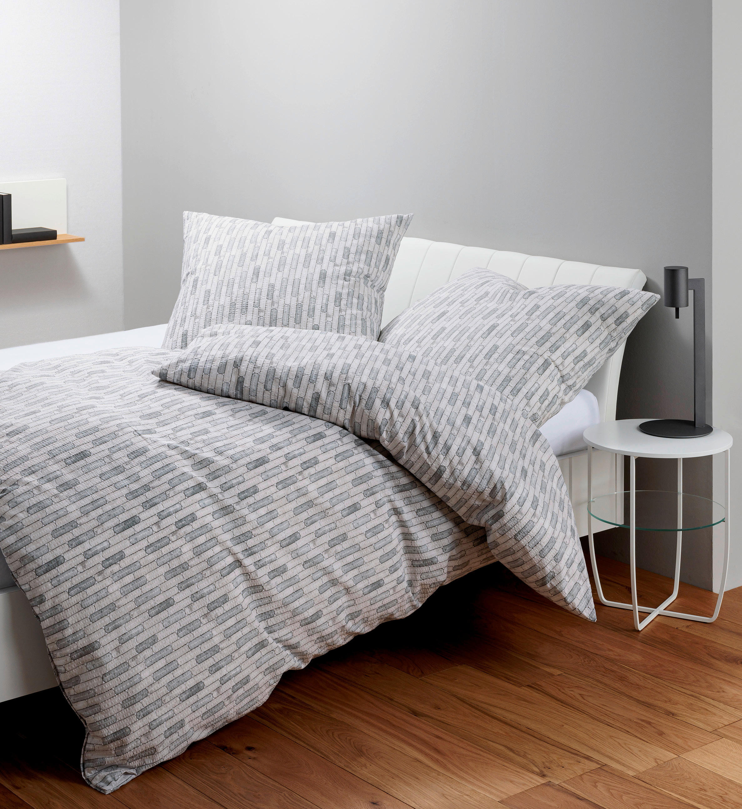 BETTWÄSCHE Seersucker 135/200 cm  - Grau, Design, Textil (135/200cm) - Janine