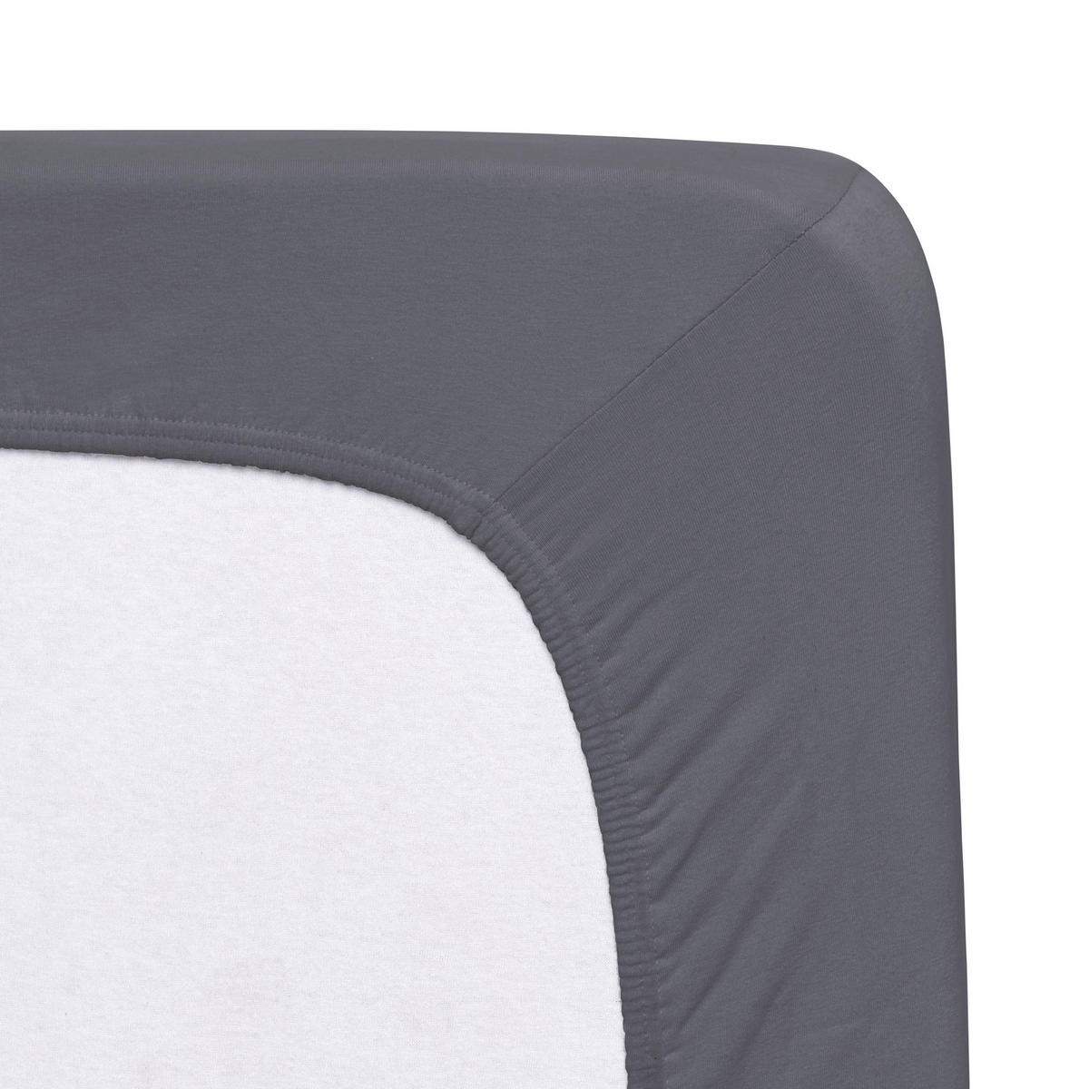 SPANNLEINTUCH 180-200/200-220 cm Jersey  - Dunkelgrau, Basics, Textil (180-200/200-220cm) - Florella