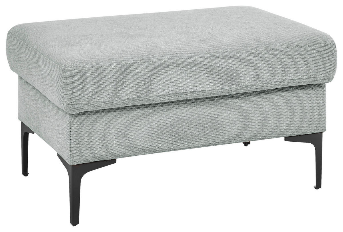 3-SITZER-SOFA in Flachgewebe Blaugrau  - Blaugrau/Schwarz, Design, Textil/Metall (226/89/97cm) - Pure Home Lifestyle