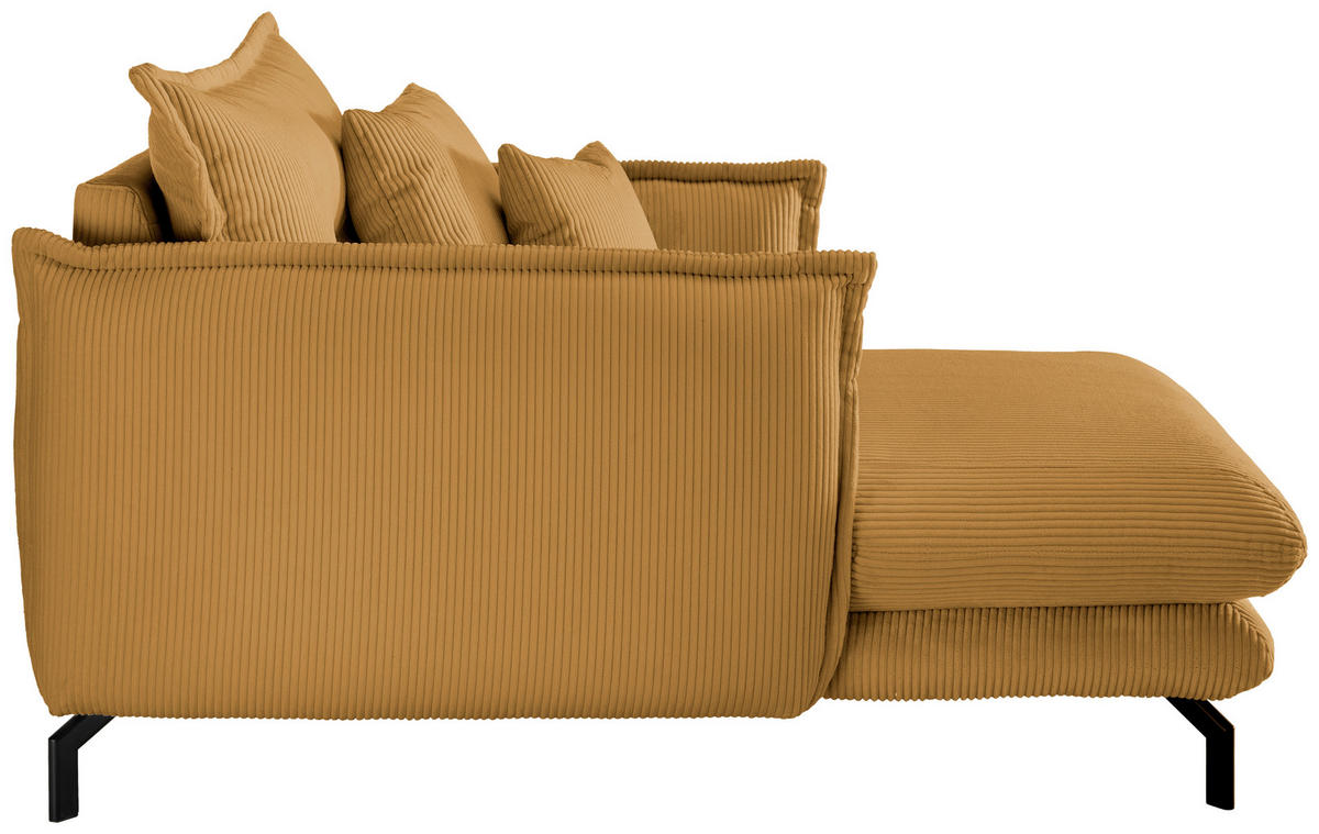 XXL-SESSEL in Cord Goldfarben  - Goldfarben/Schwarz, Modern, Textil/Metall (111/101/167cm) - Livetastic