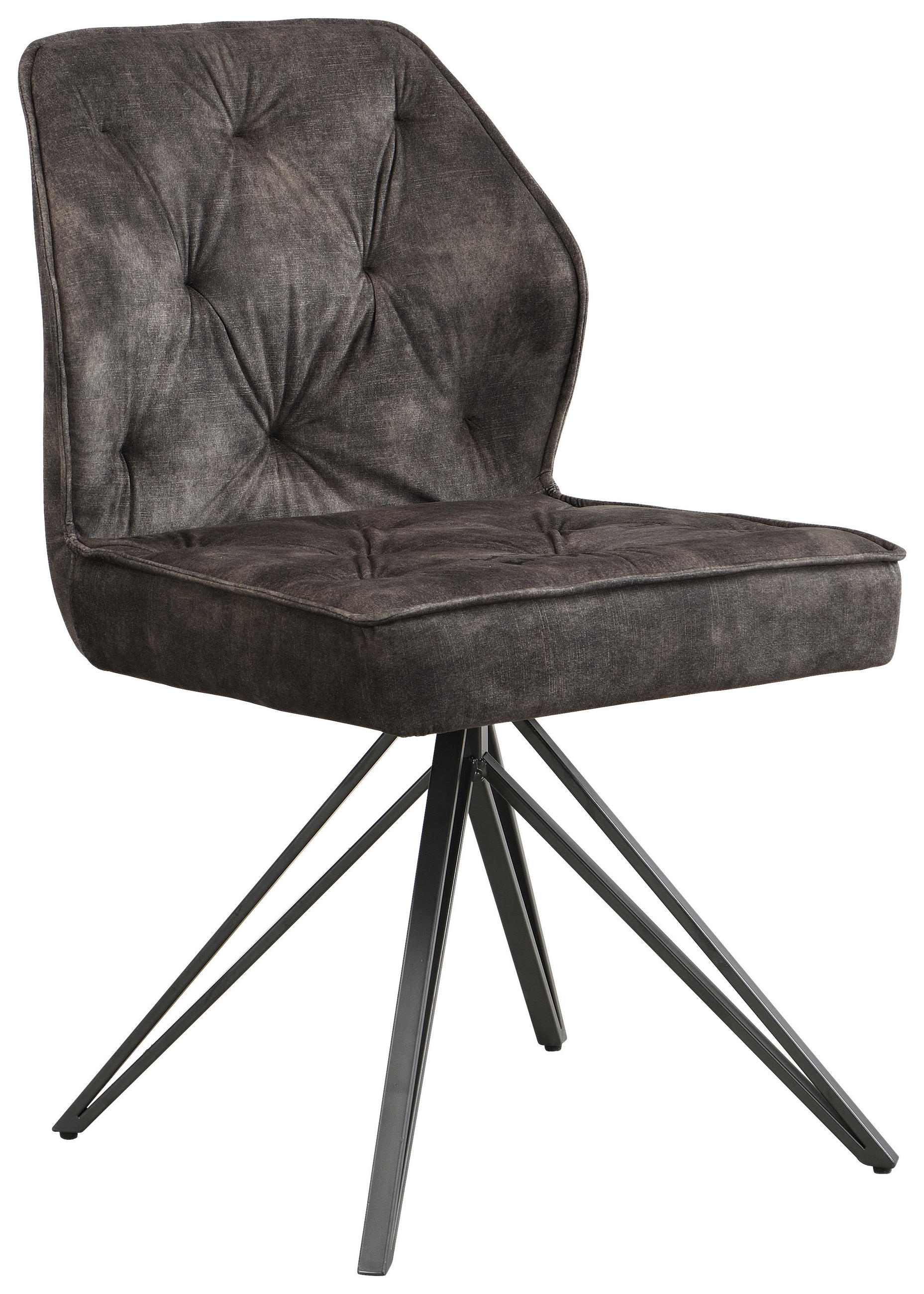 STUHL   Webstoff  Schwarz, Graugrün  - Schwarz/Graugrün, Design, Textil/Metall (50/85/60cm) - Carryhome