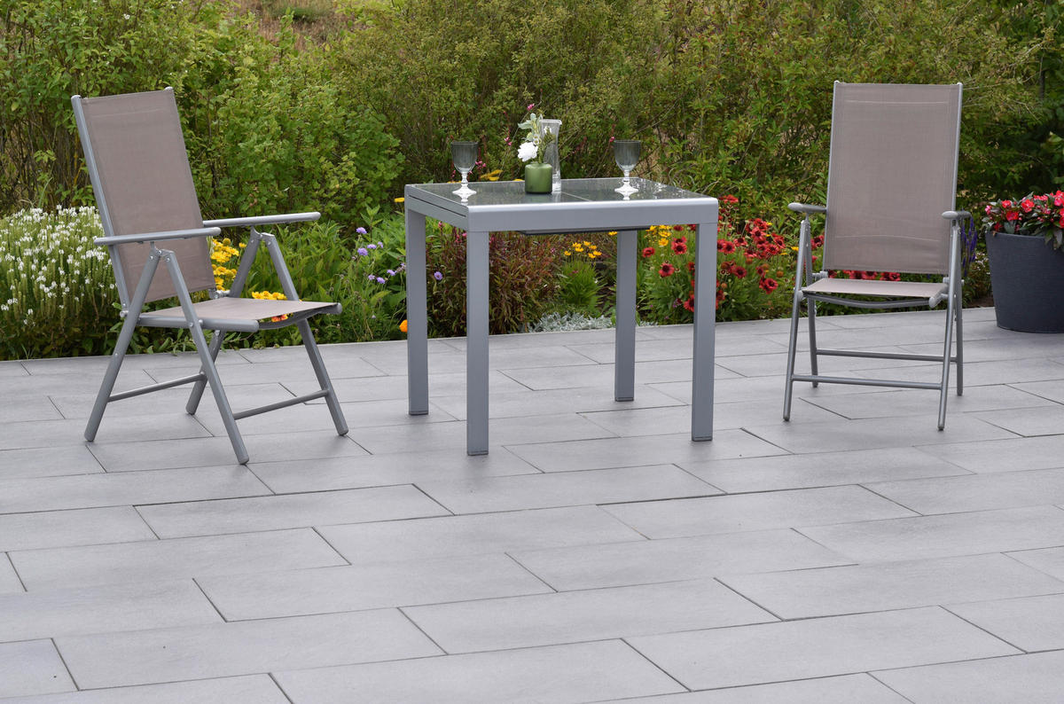 GARTENSET 3-teilig Aluminium  - Taupe/Silberfarben, MODERN, Kunststoff/Metall - Gardenson