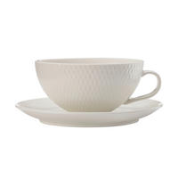ŠÁLKA NA ČAJ S TANIERIKOM    - biela, Basics, keramika (14,9/6,5/14,9cm) - Maxwell & Williams