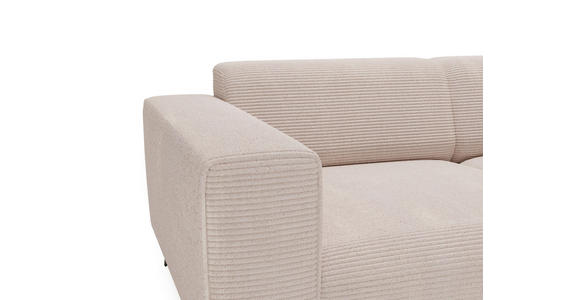 2-SITZER-SOFA Cord Creme  - Creme/Schwarz, KONVENTIONELL, Textil/Metall (207/75/104cm) - Carryhome