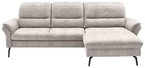 ECKSOFA in Flachgewebe Creme  - Creme/Schwarz, Konventionell, Textil/Metall (260/181cm) - Beldomo Speed