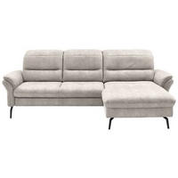 ECKSOFA in Flachgewebe Creme  - Creme/Schwarz, Konventionell, Textil/Metall (260/181cm) - Beldomo Speed