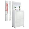 GARDEROBE 4-teilig  in 135/195/37 cm  - Weiß, Design, Glas/Holzwerkstoff (135/195/37cm)