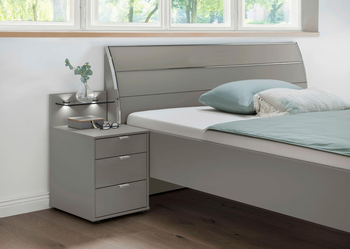 LIT 180/200 cm  in Grau   - Chromfarben/Grau, Konventionell, Holzwerkstoff/Metall (180/200cm) - Dieter Knoll